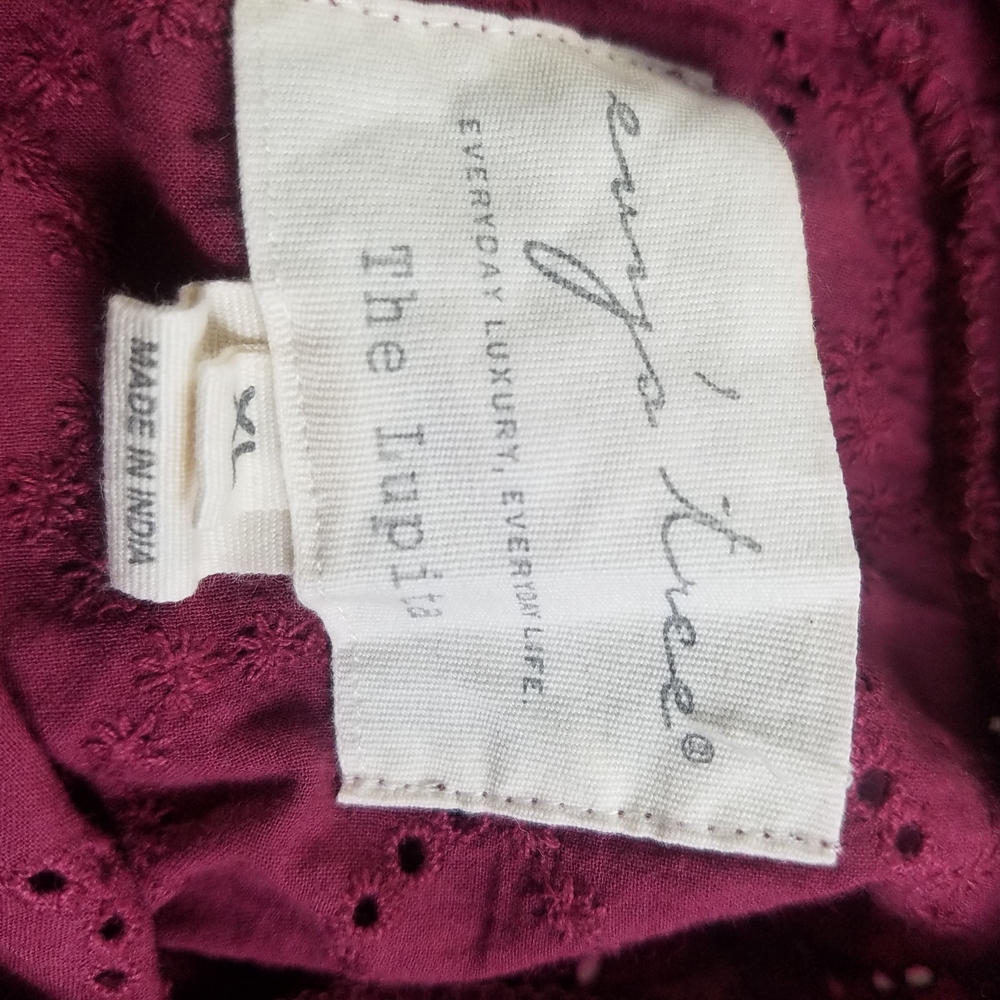 Evy's Tree The Lupita Plum High Neck Embroideredd Eyelet Top - Picture 10 of 12